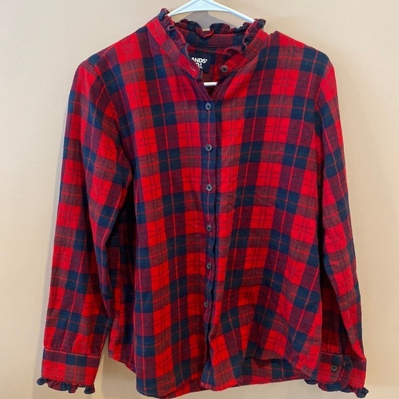 Lands end flannel with ruffle detail - Picture 1 of 5